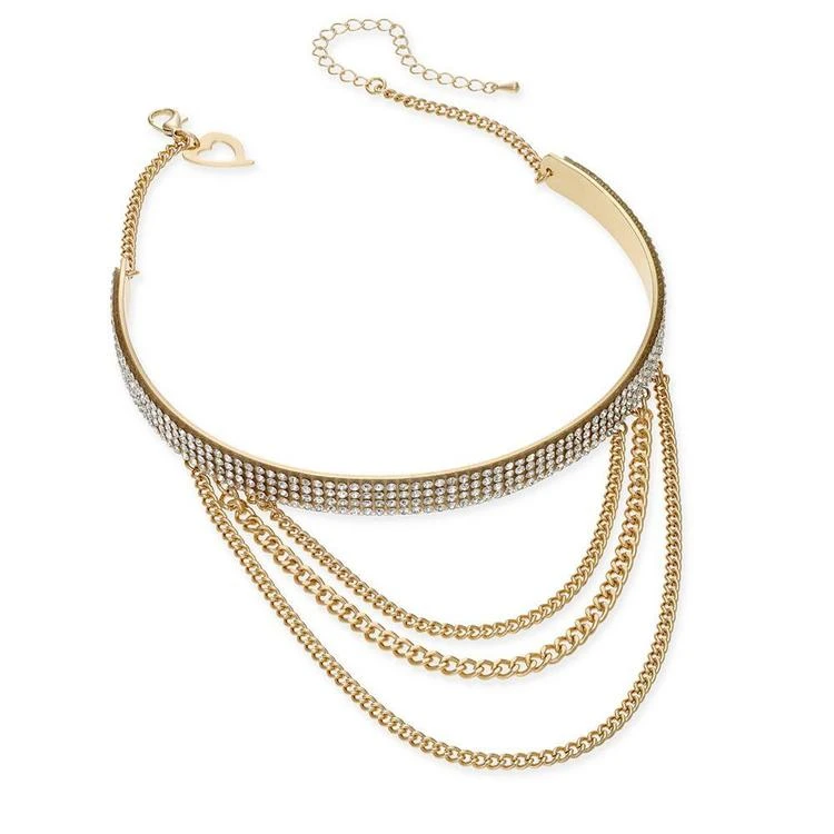 商品Thalia Sodi|Gold-Tone Crystal Layered Chain Choker Necklace, Created for Macy's,价格¥88,第1张图片