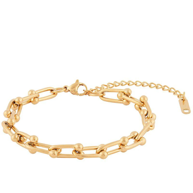 商品Simply Rhona|Statement Chain Bracelet In 18K Gold Plated Stainless Steel,价格¥453,第1张图片