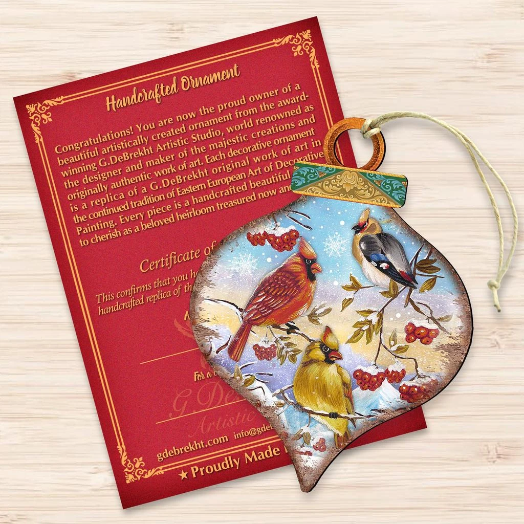 商品Designocracy|Designocracy Birds Drop - 8035222 Wooden Ornaments Set of 2,价格¥206,第3张图片详细描述