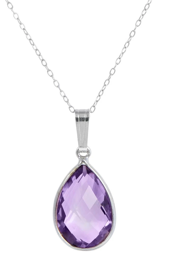 商品Savvy Cie Jewels|Sterling Silver 6.25Gtw Green Amethyst Pendant W/ Chain,价格¥253,第4张图片详细描述