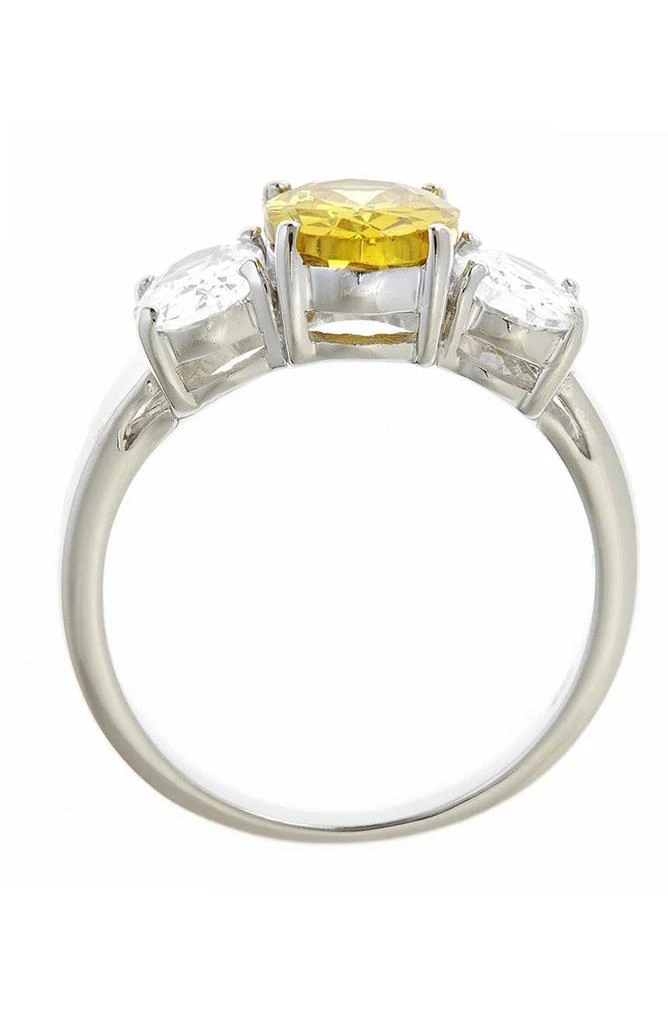 商品Sterling Forever|Sterling Silver Triple Ovaline Canary Anniversary Ring,价格¥363,第2张图片详细描述
