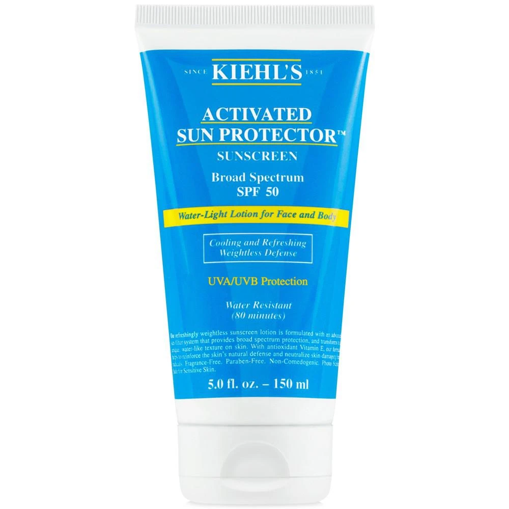 商品Kiehl's|Activated Sun Protector Sunscreen Water-Light Lotion For Face & Body SPF 50, 5-oz.,价格¥237,第1张图片
