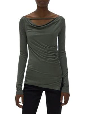 商品Helmut Lang|Scala Long Sleeve Asymmetric Top,价格¥299,第1张图片