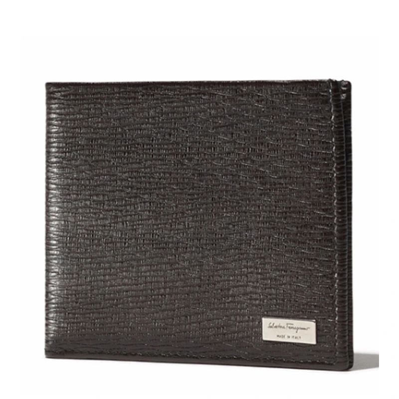 Salvatore Ferragamo 菲拉格慕 男士黑色牛皮时尚印花短款对折钱包 66-7068-351322 商品