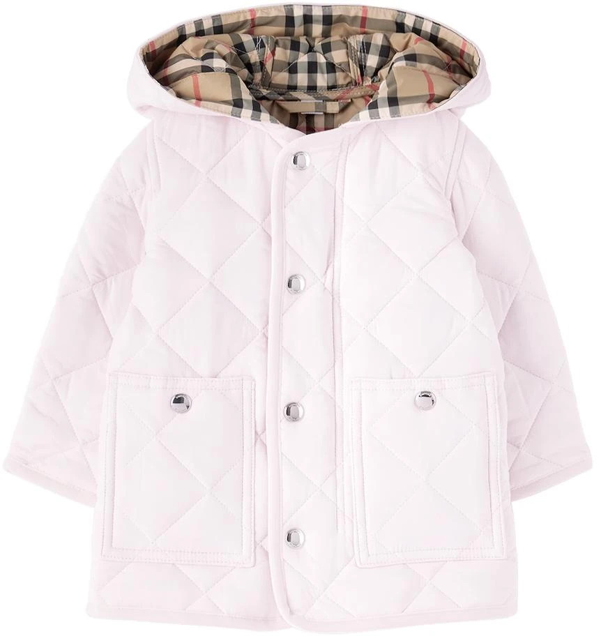 商品Burberry|Baby Pink Quilted Jacket,价格¥1515,第1张图片