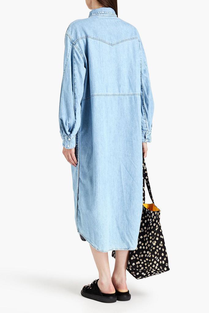 商品Ganni|Cotton and hemp-blend denim shirt dress,价格¥1207,第1张图片
