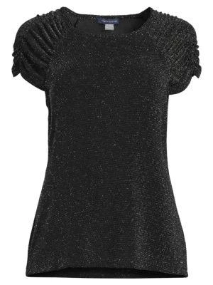 商品Tommy Hilfiger|Ruched Metallic Top,价格¥238,第3张图片详细描述