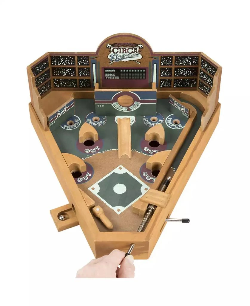 商品Trademark Global|Hey Play Baseball Pinball Tabletop Skill Game - Classic Miniature Wooden Retro Sports Arcade Desktop Toy For Adult Collectors And Children,价格¥371,第3张图片详细描述