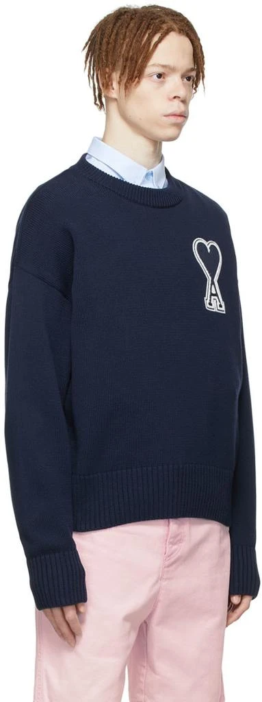 商品AMI|SSENSE Exclusive Navy Ami de Cœur Sweater,价格¥1901,第2张图片详细描述