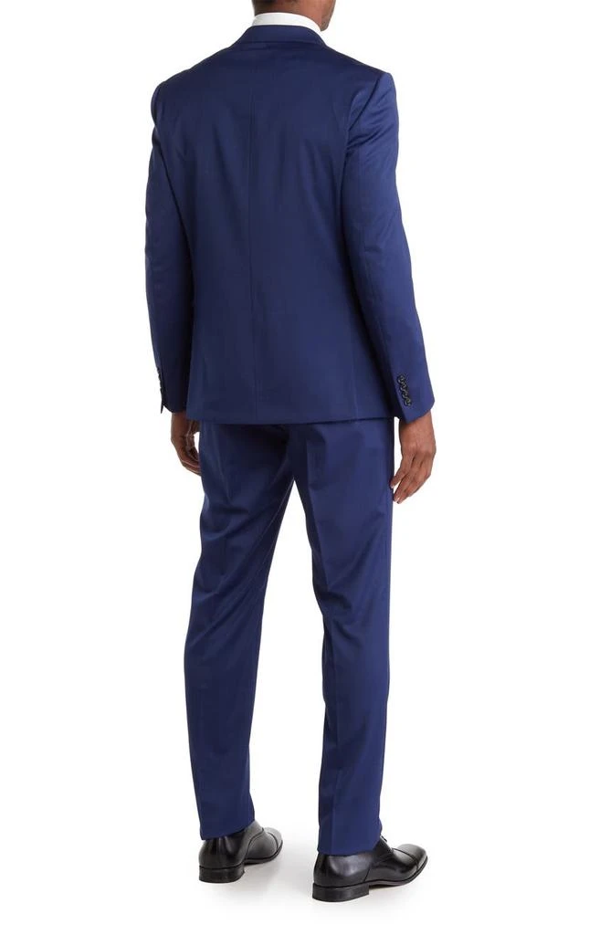 商品Calvin Klein|Mabry Blue Sharkskin Two Button Notch Lapel Slim Fit Suit,价格¥1784,第2张图片详细描述