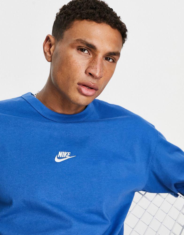 Nike Premium Essentials oversized heavyweight t-shirt in marina blue商品第3张图片规格展示