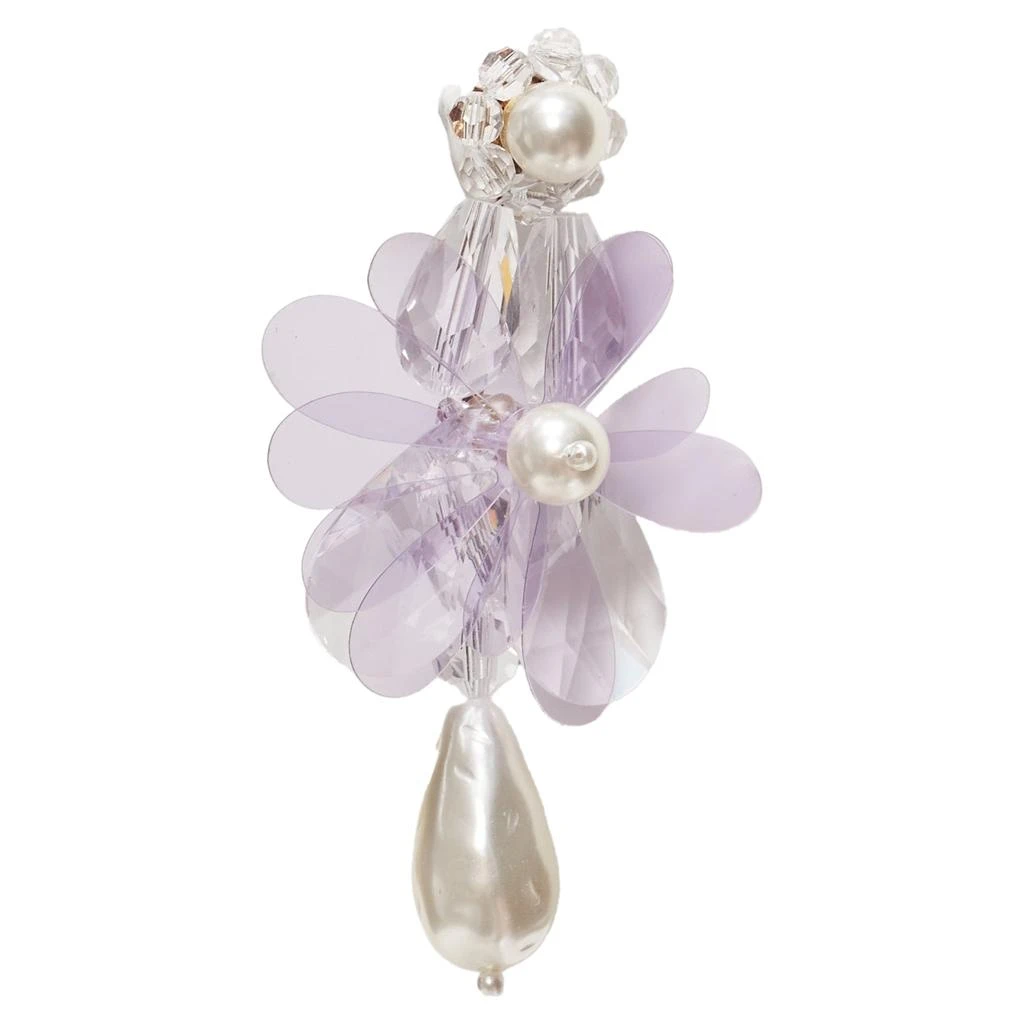 商品[二手商品] Simone Rocha|Plastic Flower Drop Faux Pearl Pin Earrings,价格¥3365,第4张图片详细描述