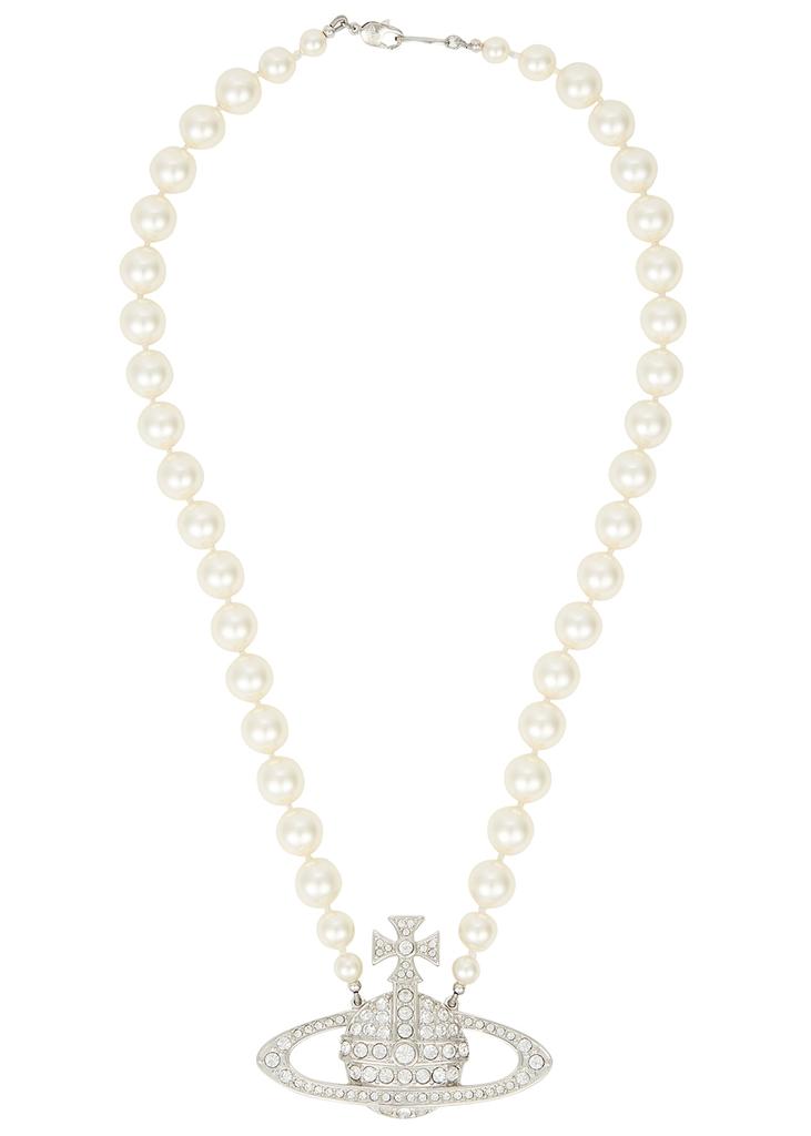 Bas Relief Swarovski pearl orb necklace商品第1张图片规格展示