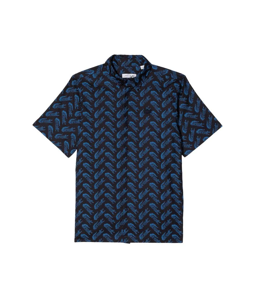 商品Lacoste|Short Sleeve Graphic Print Collard Shirt (Little Kids/Big Kids),价格¥297,第1张图片