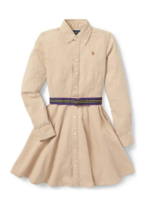 商品Ralph Lauren|Lauren Childrenswear Belted Cotton Chino Shirtdress,价格¥528,第1张图片