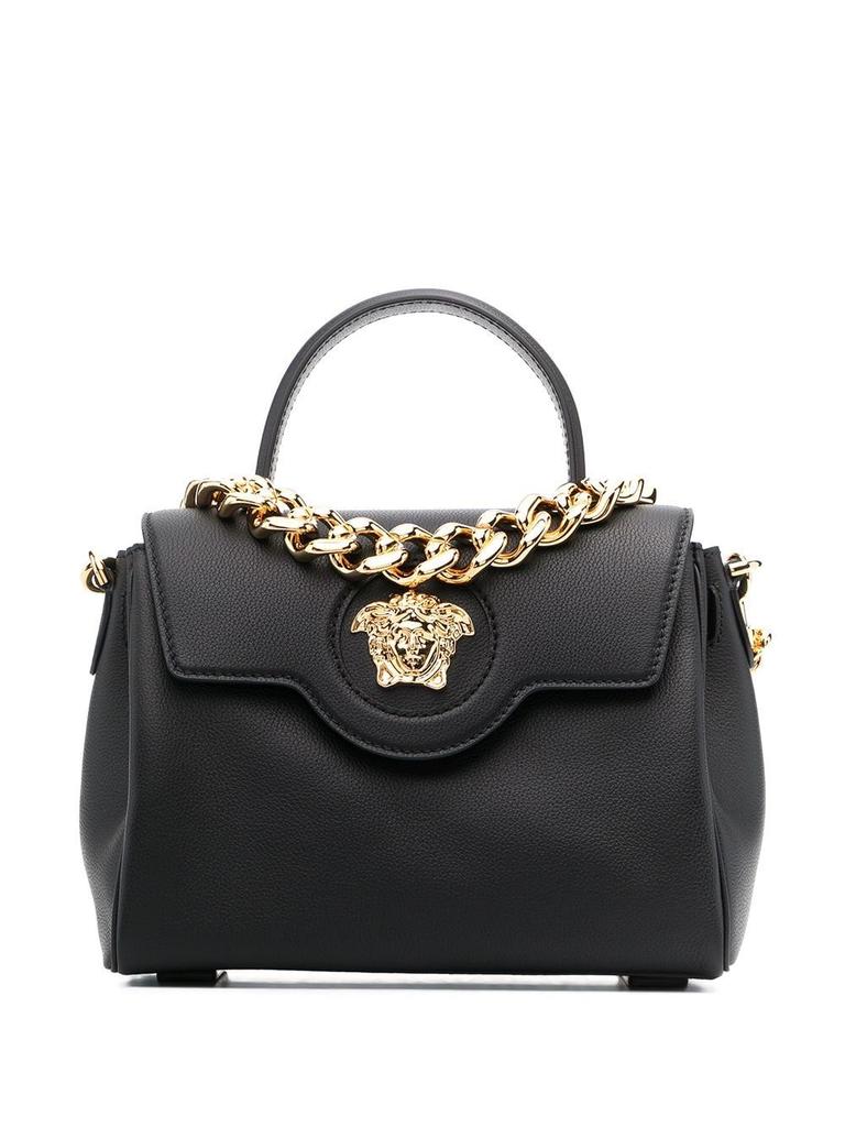 Versace Women's  Black Leather Handbag商品第1张图片规格展示