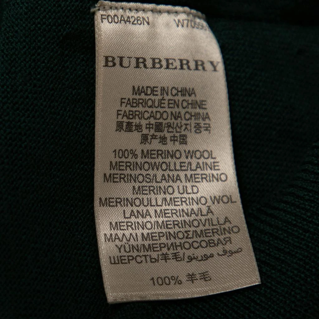 商品[二手商品] Burberry|Burberry Brit Green Merino Wool Nova Check Cuff Detail Sweater S,价格¥907,第5张图片详细描述