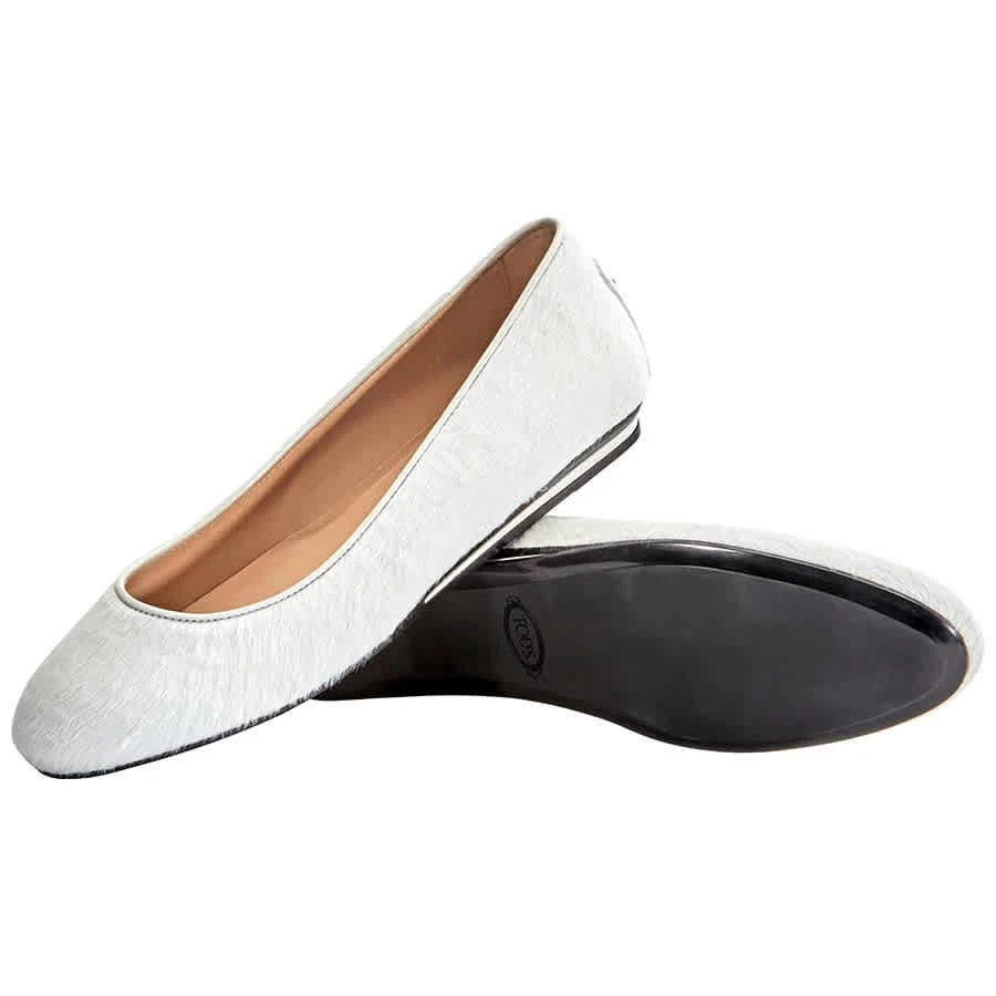 商品Tod's|Ladies Ballerina Flats in White/Chalk,价格¥1249,第2张图片详细描述