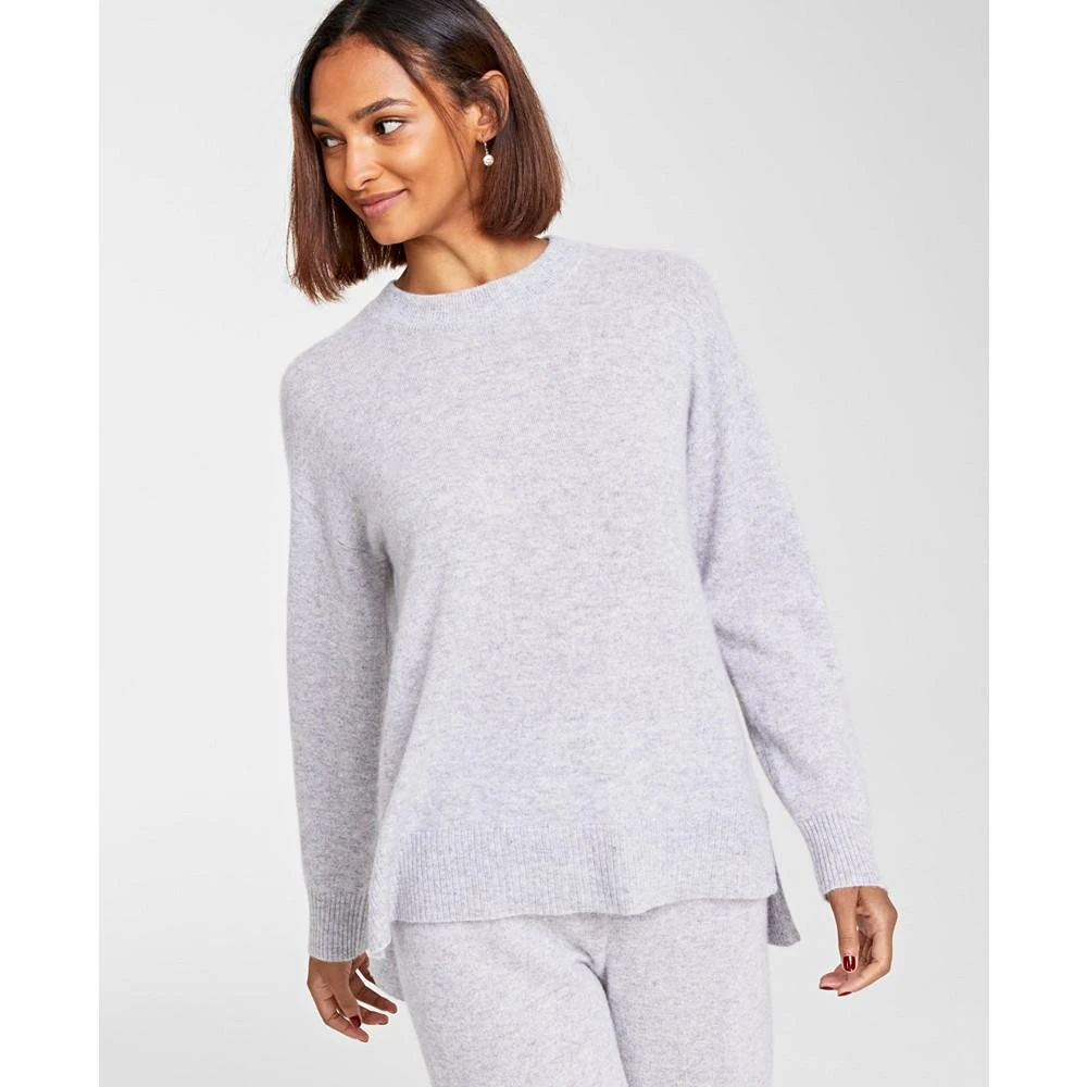 商品Charter Club|Women's 100% Cashmere Crewneck Drop-Hem Sweater, Created for Macy's,价格¥552,第1张图片