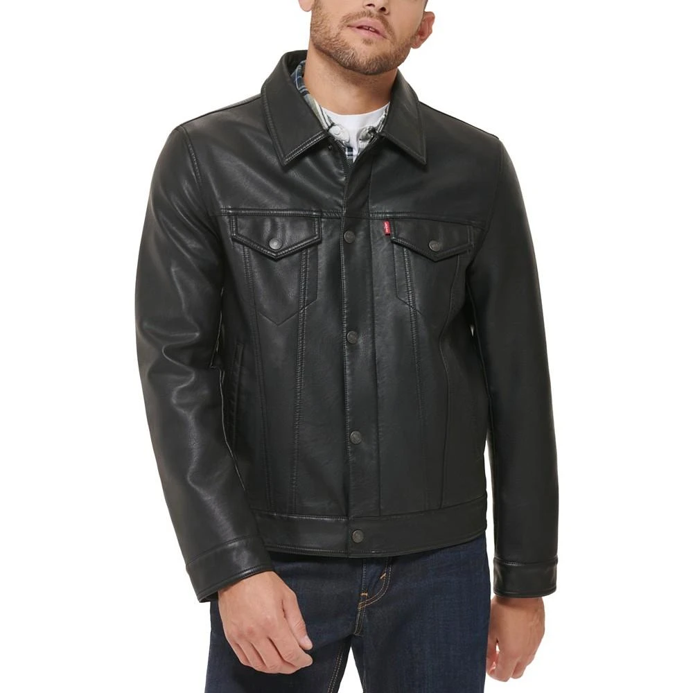 商品Levi's|Men's Faux Leather Trucker Jacket,价格¥585,第1张图片