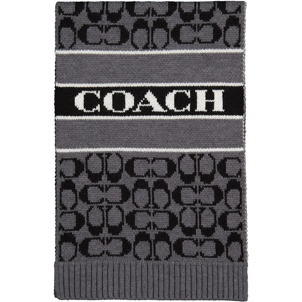商品Coach|Women's Signature Logo Wool-Blend Rib Knit Scarf,价格¥734,第3张图片详细描述