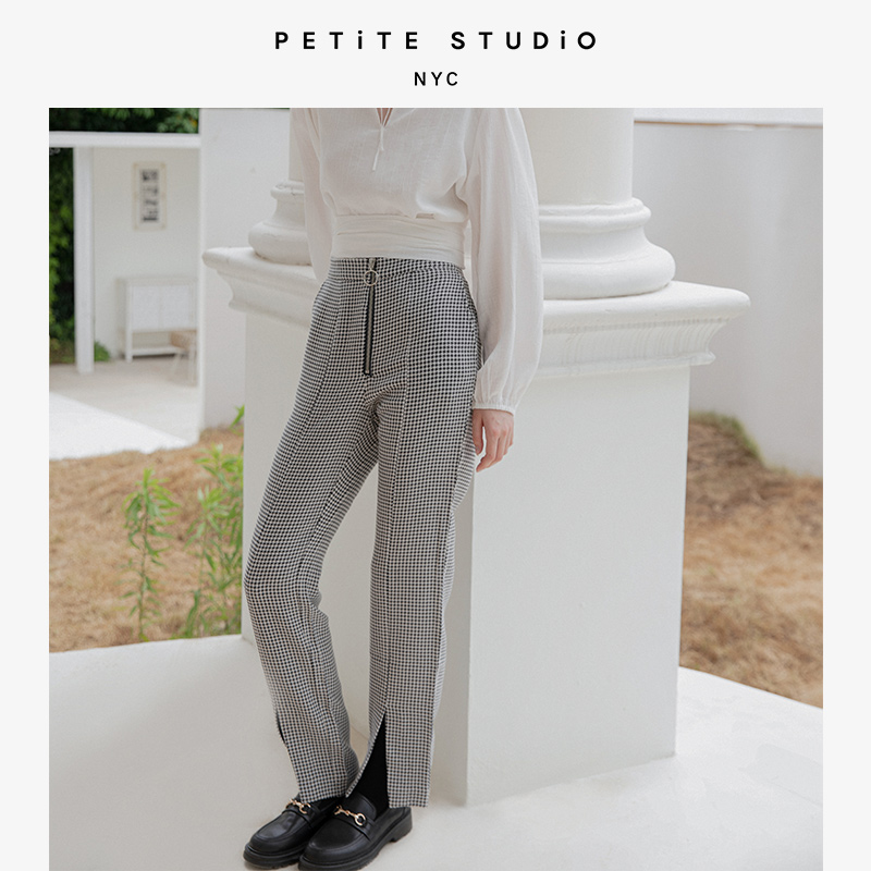 Addison千鸟格摩登时髦前开衩高腰裤 | Addison Pants -  Houndstooth商品第2张图片规格展示