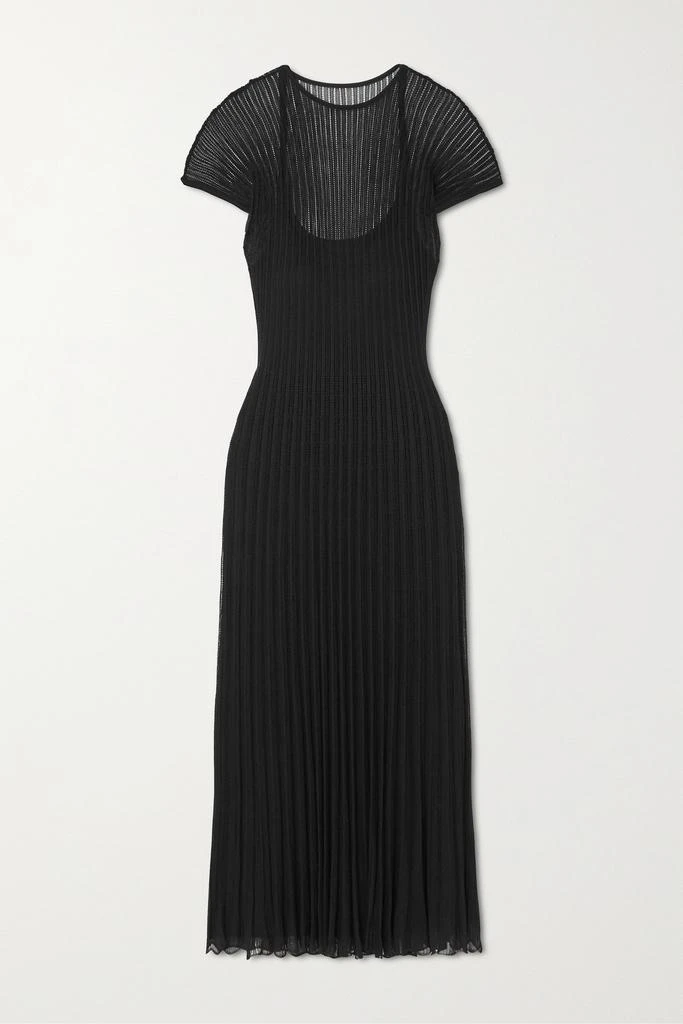 商品Ralph Lauren|挑窿针织褶裥中长连衣裙,价格¥23731,第1张图片