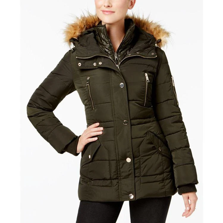 商品GUESS|Faux-Fur-Trim Layered Puffer Coat,价格¥823,第1张图片