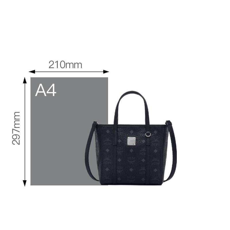 商品[国内直发] MCM|MCM 奢侈品 女士Toni Visetos系列黑色印花logo单肩斜挎手提包迷你菜篮子购物袋托特包 MWPAATN04BK001,价格¥3186,第9张图片详细描述