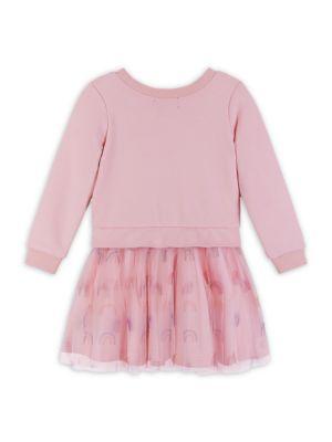 Little Girl's & Girl's Twist Front Sweatshirt Dress商品第2张图片规格展示