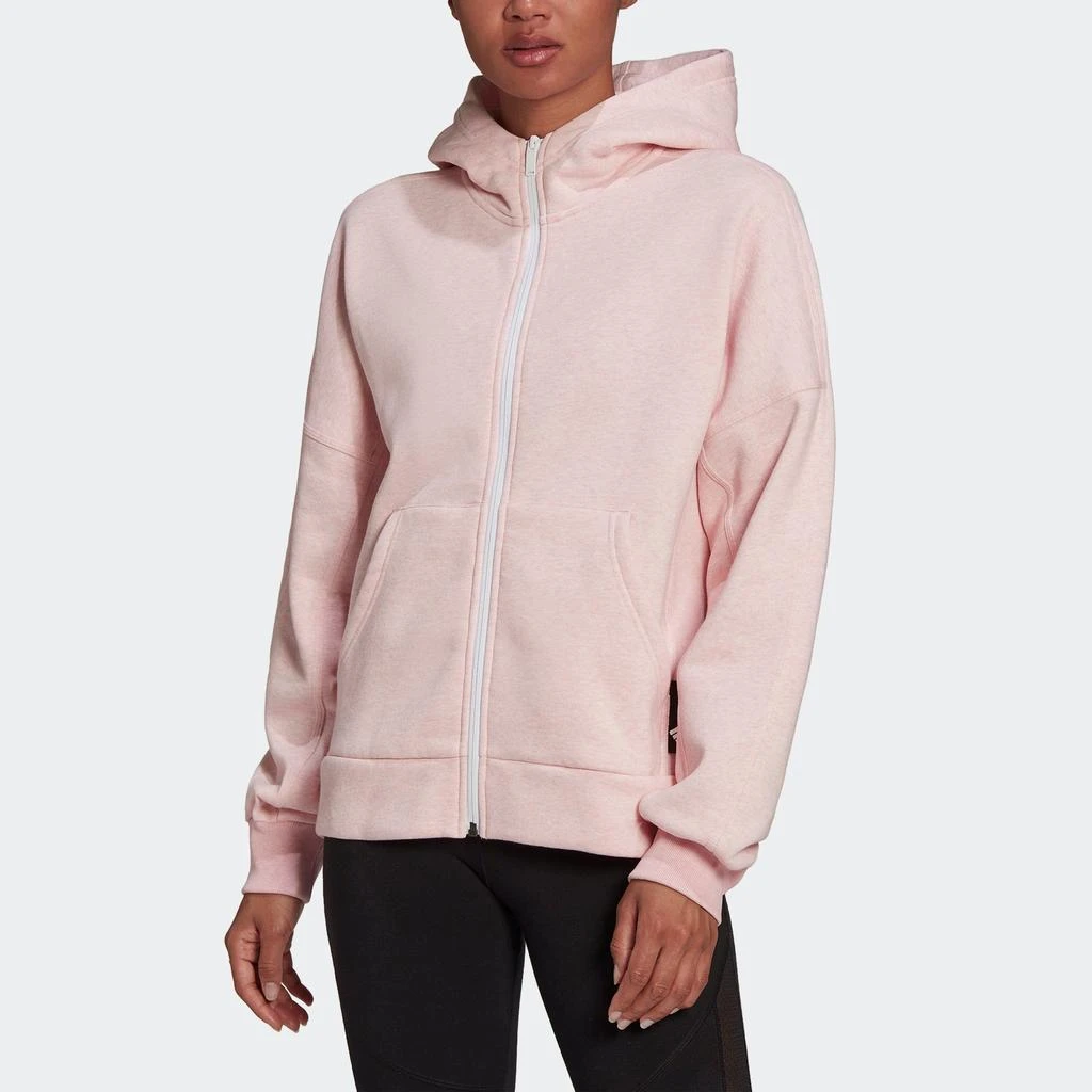 Women's adidas Studio Lounge Fleece Hooded Full-Zip Sweatshirt 商品