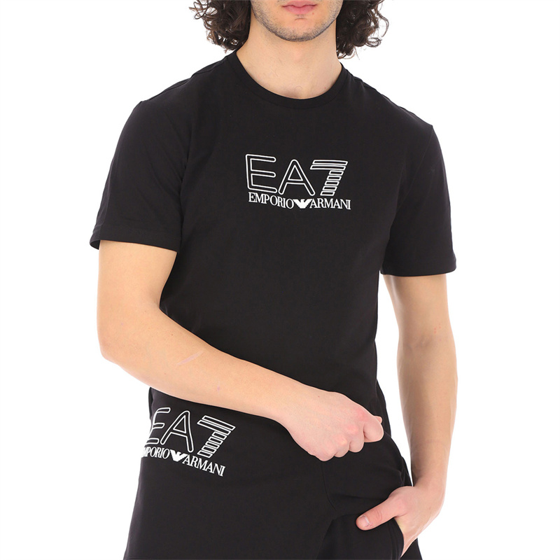EMPORIO ARMANI 男士黑色棉质短袖T恤 3LPT81-PJM9Z-1200商品第2张图片规格展示