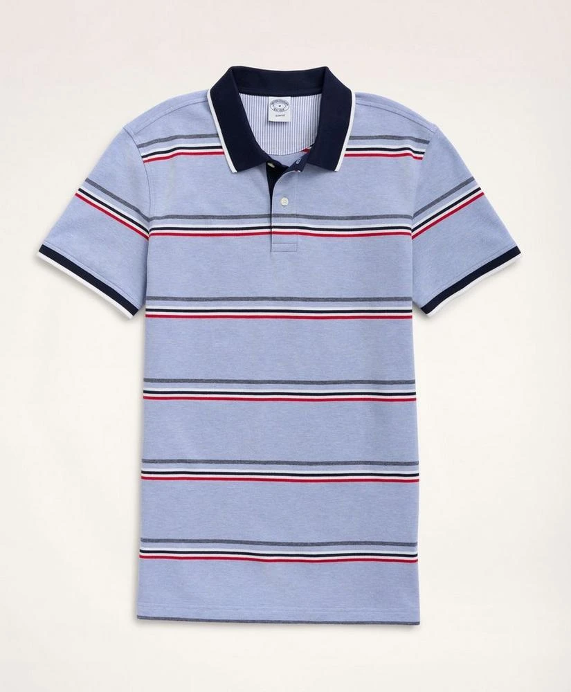 商品Brooks Brothers|男士混色条纹棉质Polo衫,价格¥319,第1张图片