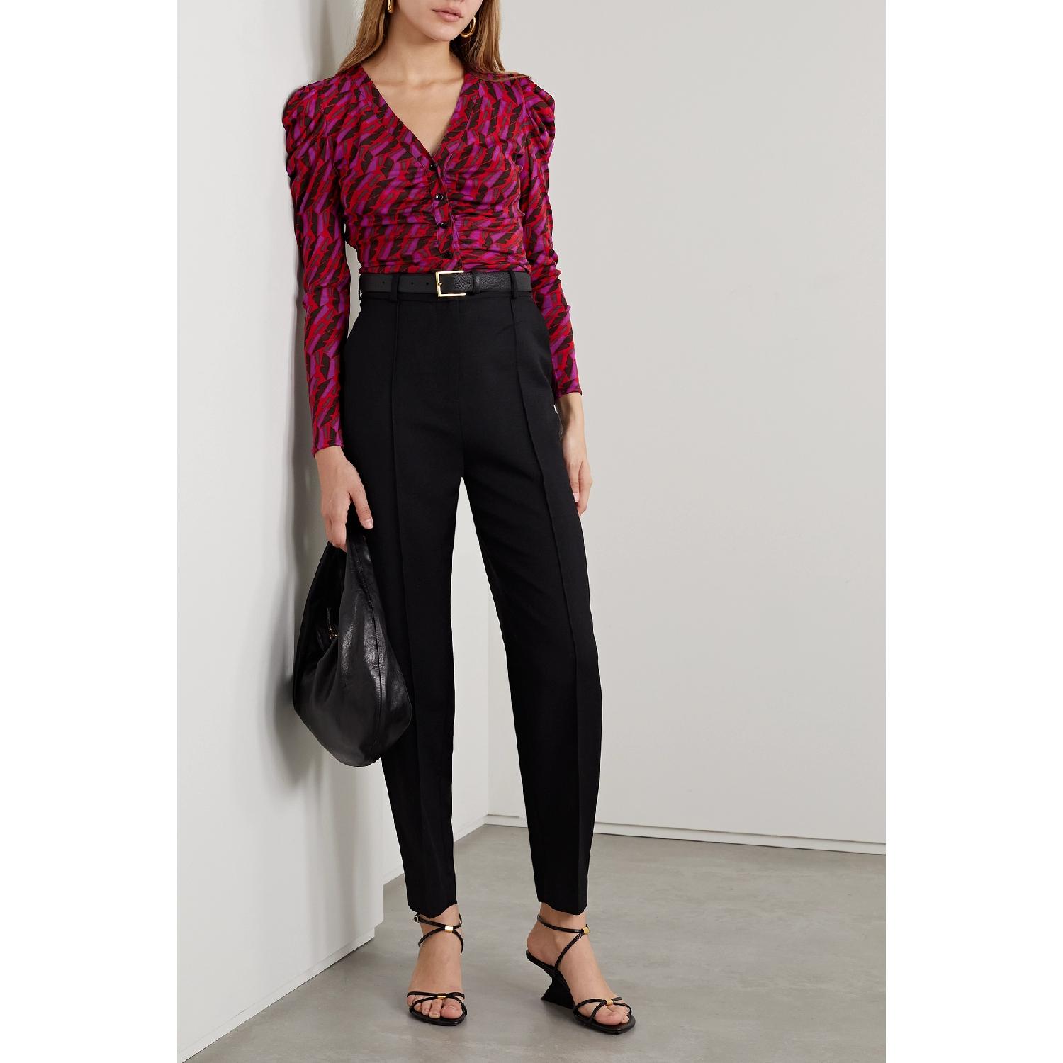 【特惠6.0折】包邮包税【预售7天发货】 DIANE VON FURSTENBERG 23秋冬 女士 长袖衬衫 Gladys 正反两穿印花弹力网布女衫 1647597289317331 DVFBL4Q006OAZZR 商品第3张图片规格展示