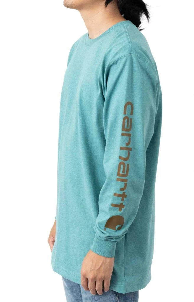 商品Carhartt|(K231) Signature Sleeve Logo L/S Shirt - Blue Spruce Heather ,价格¥102,第2张图片详细描述