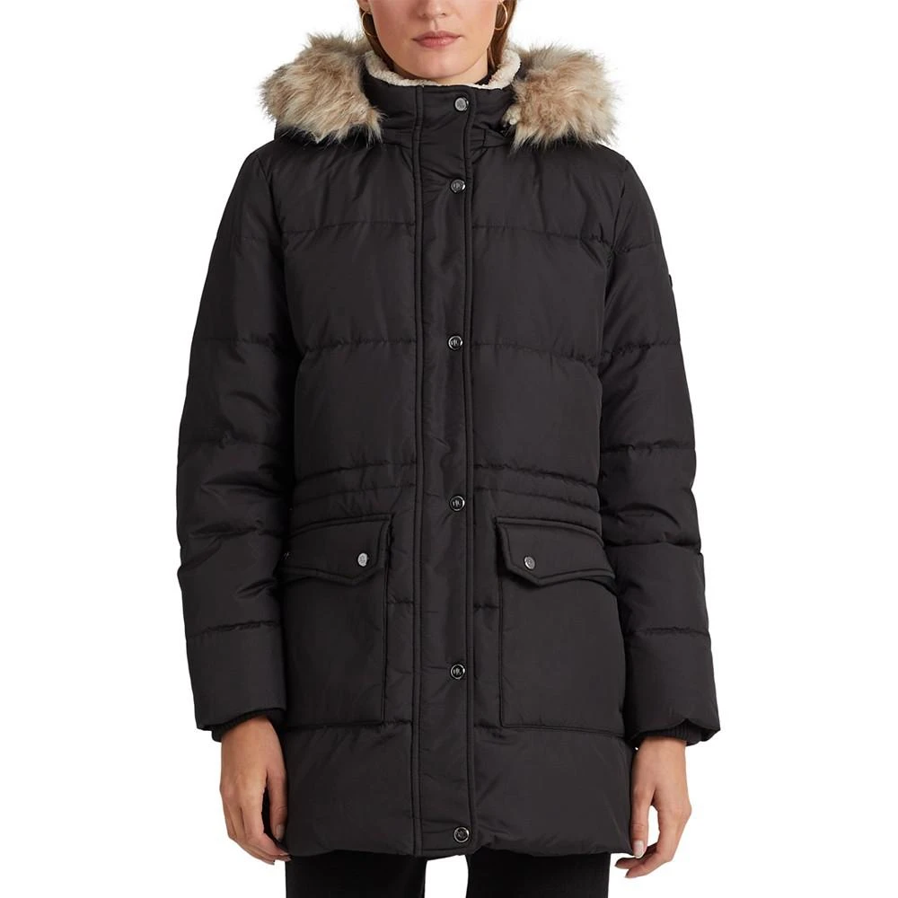 商品Ralph Lauren|Women's Faux-Fur-Trim Hooded Anorak Puffer Coat,价格¥2633,第1张图片