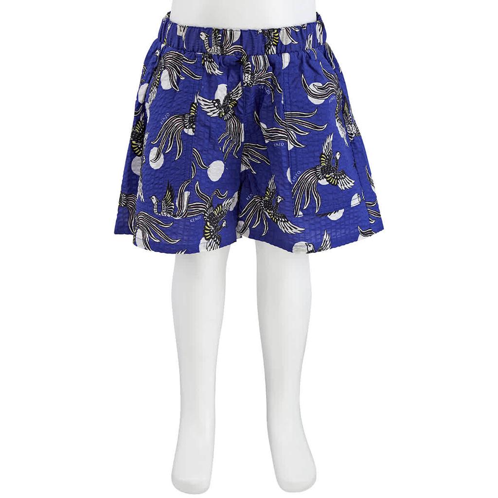 Kenzo Kids Blue Griffon-print Seersucker Shorts, Size 6Y商品第1张图片规格展示