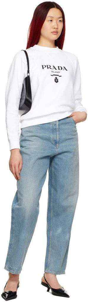 商品Prada|White Embroidered Sweatshirt,价格¥13899,第4张图片详细描述