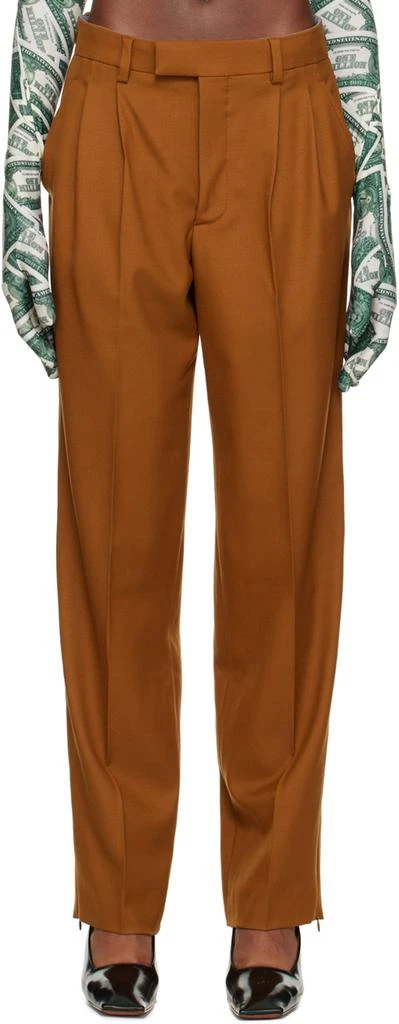 商品VTMNTS|Brown Two-Pleat Trousers,价格¥3823,第1张图片