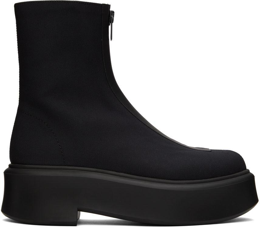 商品The Row|Black Nylon Zipped Boots,价格¥11821,第1张图片