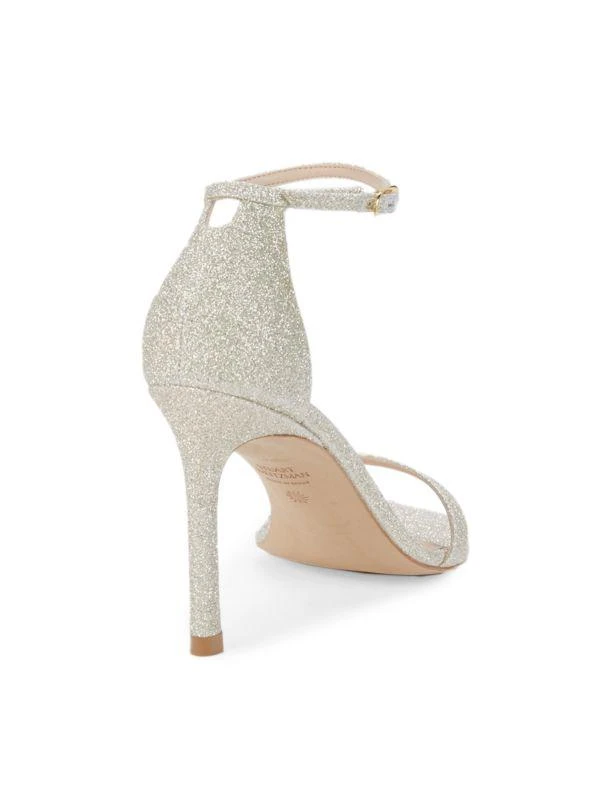 商品Stuart Weitzman|Amelina Metallic Stiletto-Heel Sandals,价格¥949,第3张图片详细描述