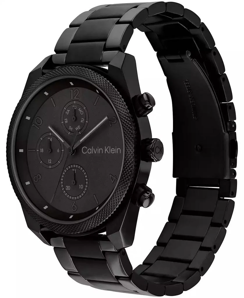 商品Calvin Klein|Men's Multifunction Black Stainless Steel Bracelet Watch 44mm,价格¥1296,第2张图片详细描述