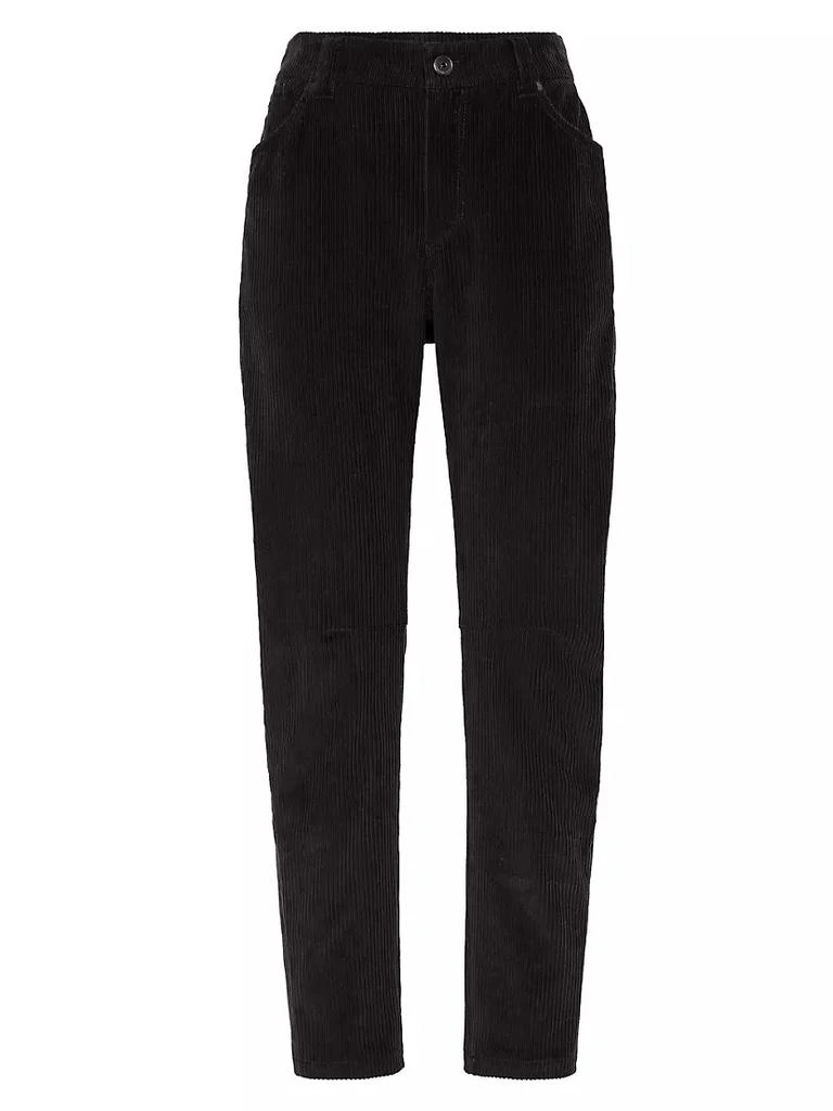 商品Brunello Cucinelli|Comfort Cotton Corduroy Tapered Five Pocket Trousers With Shiny Tab,价格¥13542,第1张图片