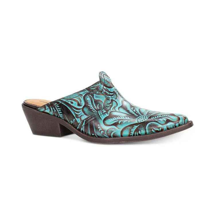 商品Patricia Nash|Turquoise Tooled Battista Mules,价格¥652,第1张图片