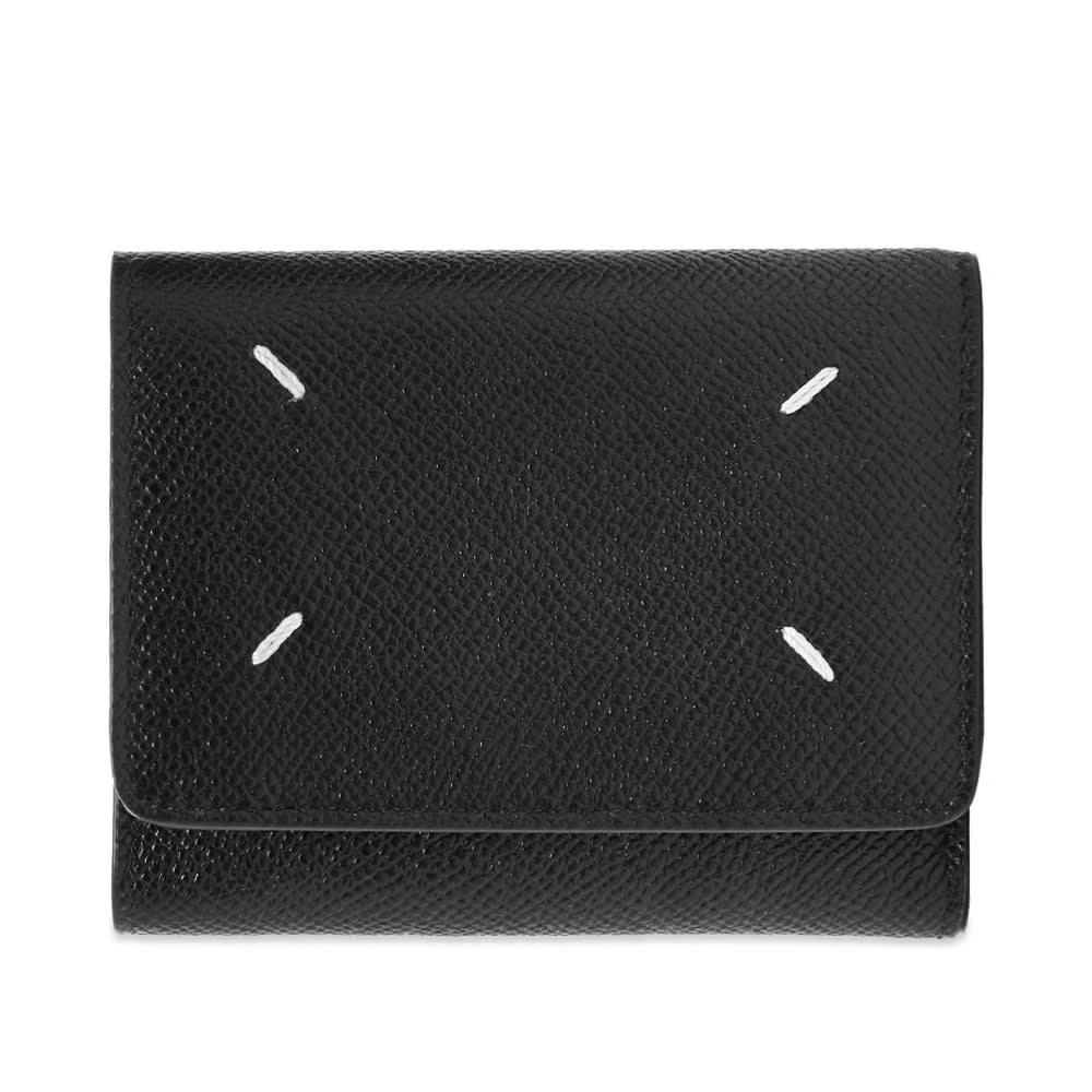 商品MAISON MARGIELA|Maison Margiela Zip Compact Tri Fold Leather Wallet,价格¥2071,第1张图片