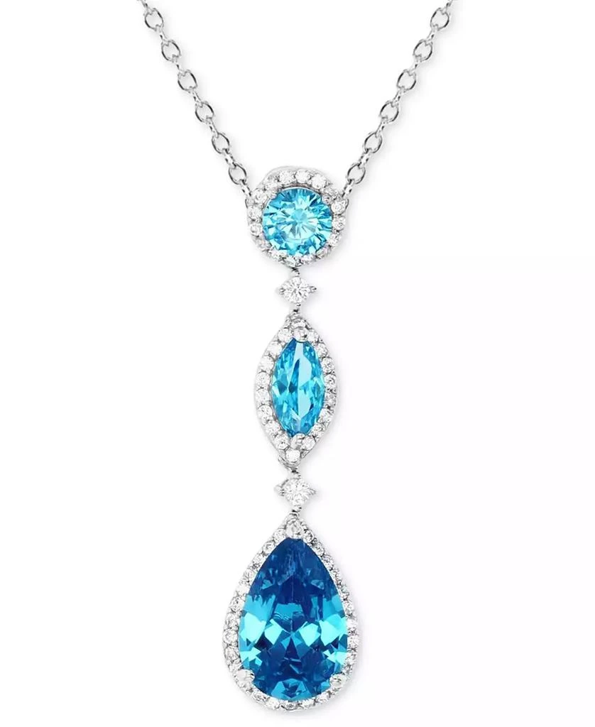 商品Macy's|Cubic Zirconia Mixed-Cut 18" Lariat Necklace in Sterling Silver (Also in Lab-Grown Pink Sapphire/Lab-Grown Ruby),价格¥303,第1张图片