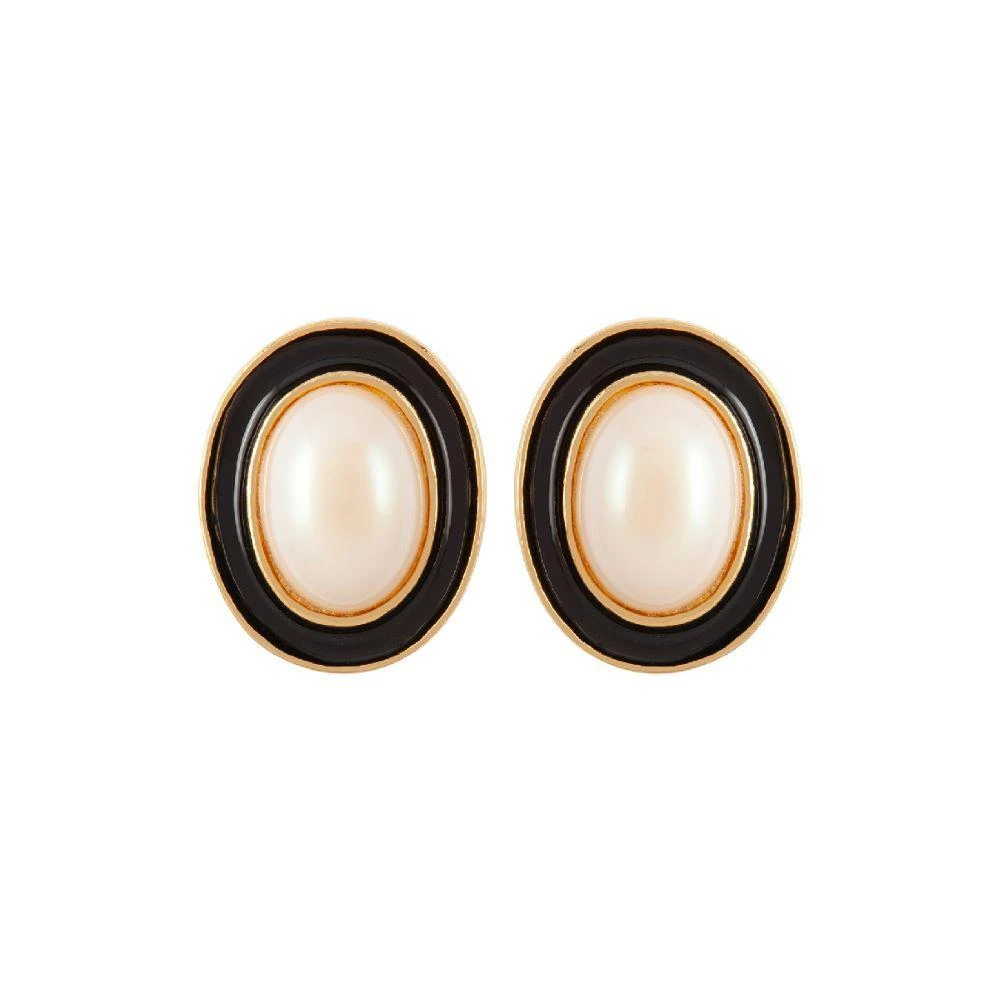 商品Susan Caplan Vintage|1980s vintage oval pearl clip-on earrings,价格¥626,第1张图片