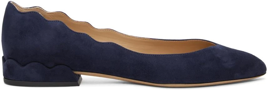 商品Chloé|Navy Suede Lauren Ballerina Flats,价格¥2507,第1张图片