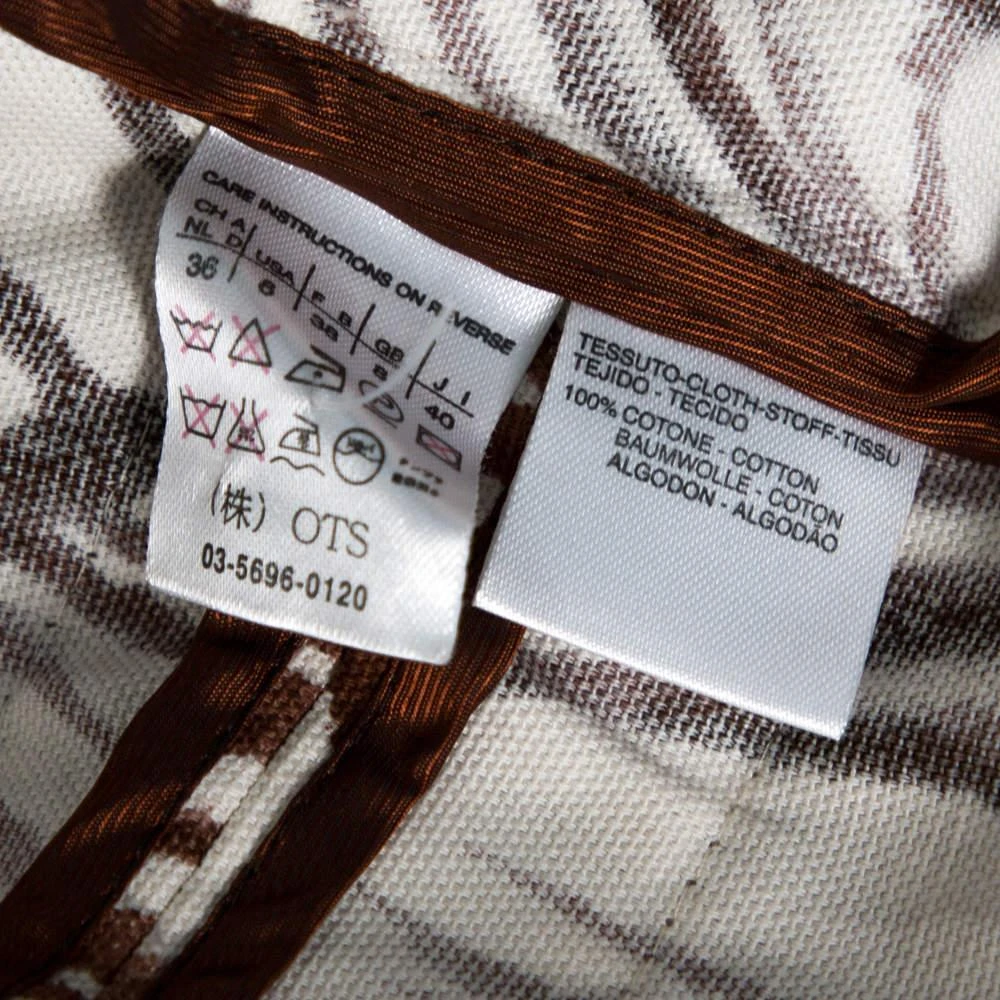 Max Mara White & Brown Printed Canvas Belted Coat M 商品