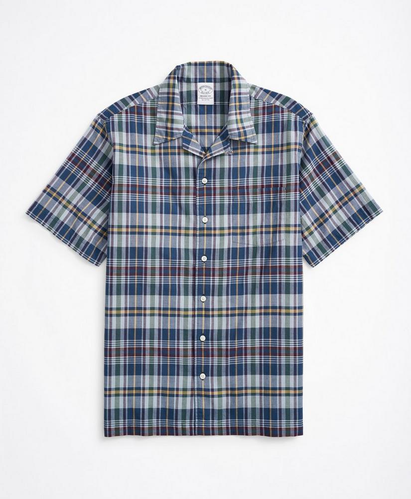 Regent Regular-Fit Sport Shirt, Camp Collar Short-Sleeve Madras商品第1张图片规格展示